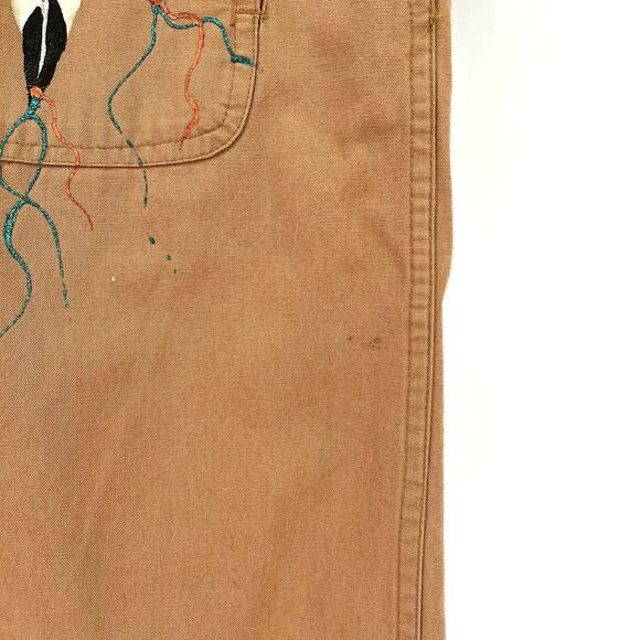 Vtg Liz Claiborne Sport Painted Southwestern Woman Feather Duster Coat Sz MP - Picture 7 of 16